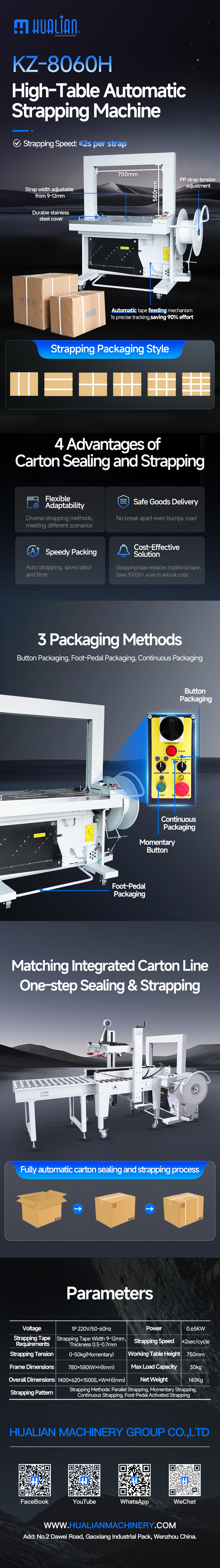 M&aacute;quina de cintur&oacute;n autom&aacute;tica KZ-8060H de alta mesa