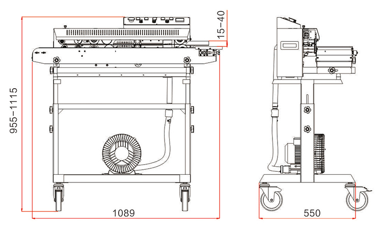 Tamaño de la máquina selladora Hualian FRMC-1010III