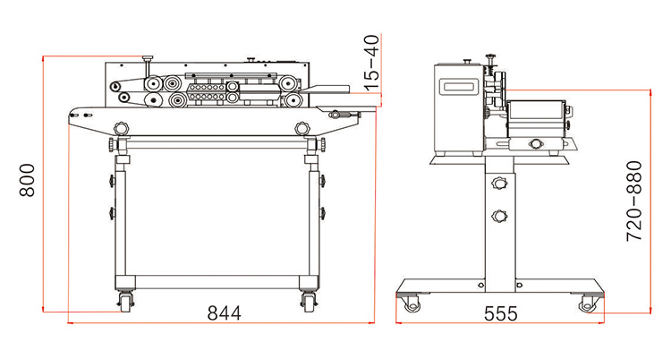 FRB-770IIITamaño de la máquina selladora Hualian