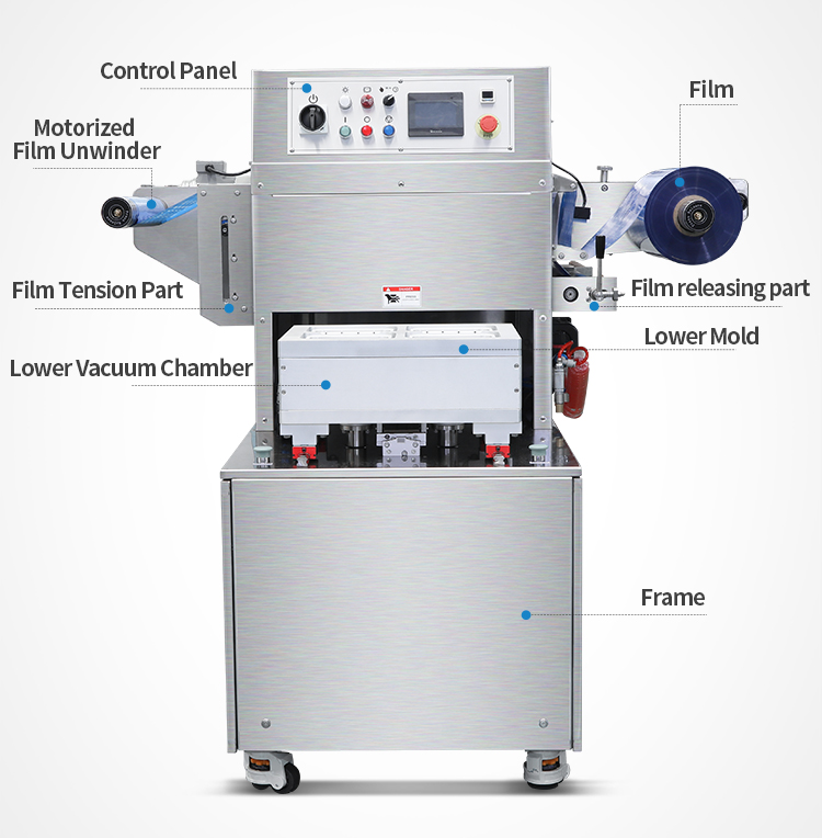 Máquina de envasado al vacío de bandeja Hualian