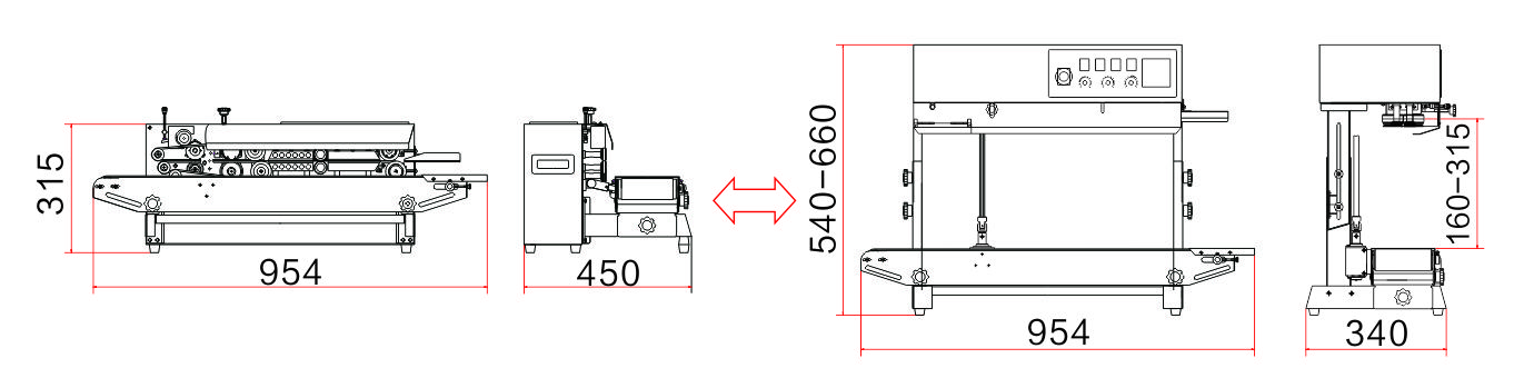 imagen del tama&ntilde;o de la m&aacute;quina de sellado
