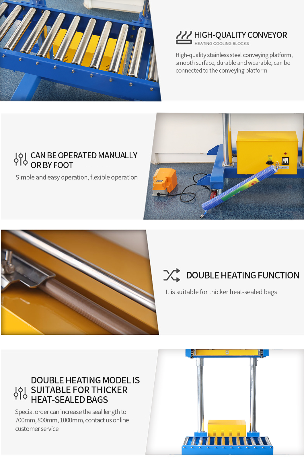 Sellador de banda de bolsa de servicio pesado QF-600L-S