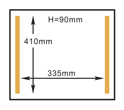 Tamaño de la cámara de la máquina de envasado al vacío HVC-410T/2A