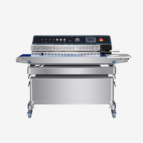 Máquina selladora de banda continua con succión de aire y descarga de gas Hualian con codificación de tinta sólida FRM-980WH