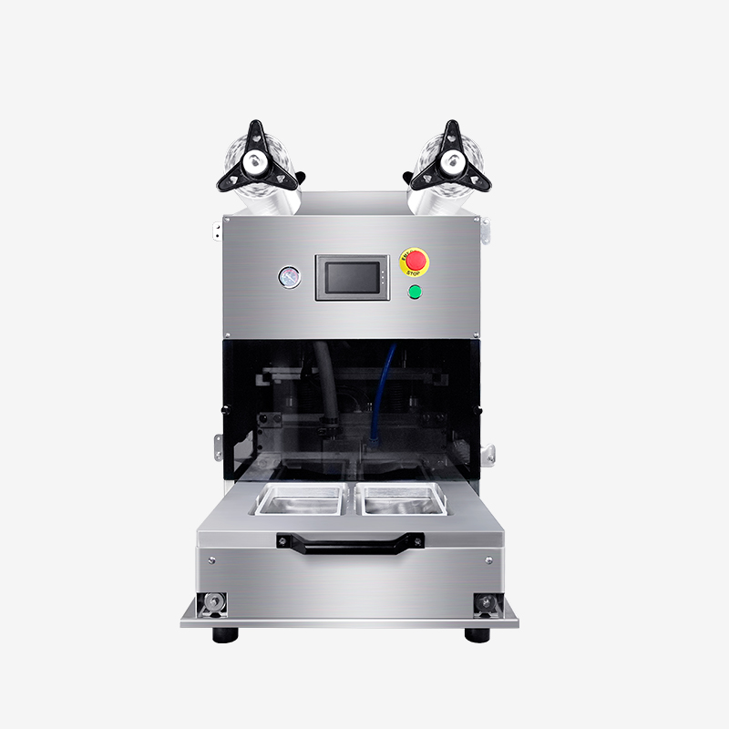 Máquina envasadora de sellado de bandejas MAP de sobremesa Hualian para alimentos EV-272