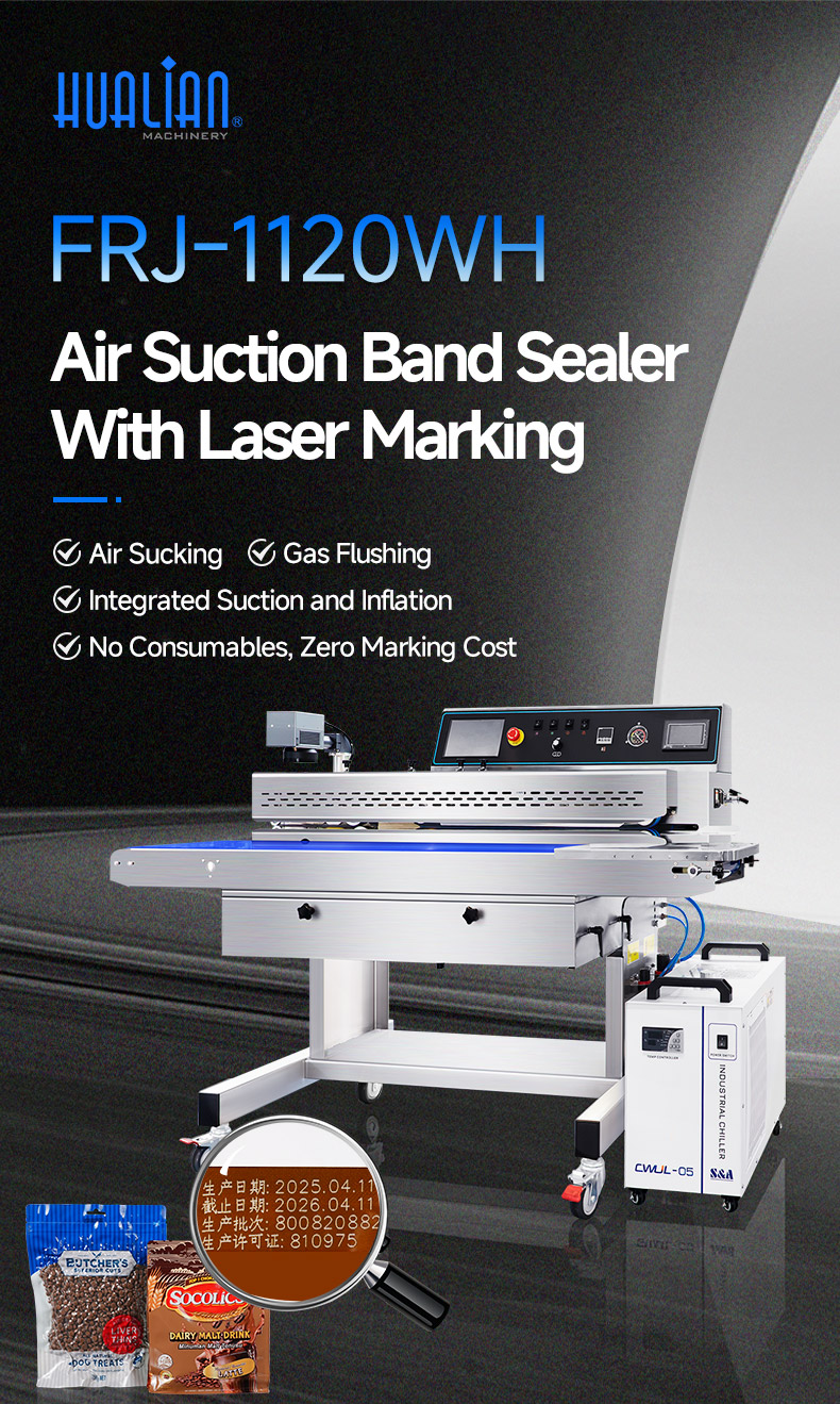 Sellador de banda de succi&oacute;n de aire FRJ-1120WH con marcado l&aacute;ser