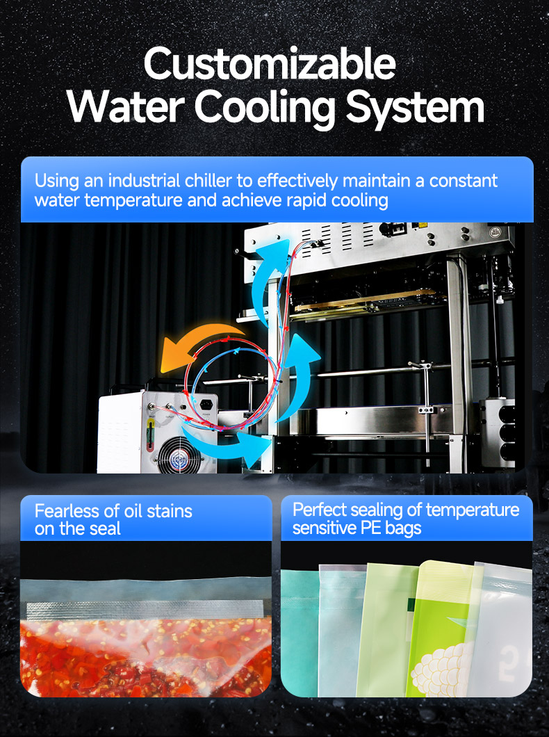 Sellador de banda con sistema de refrigeraci&oacute;n por agua.