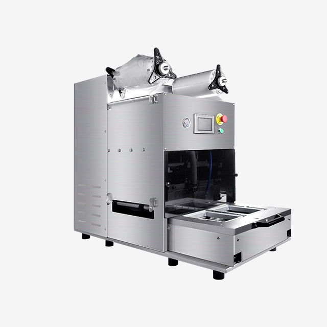 Máquina envasadora de sellado de bandejas MAP de sobremesa Hualian para alimentos EV-272